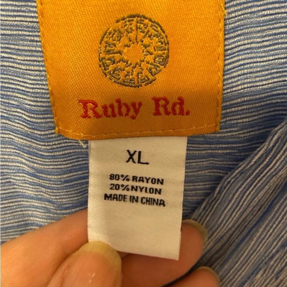 Ruby Rd. Light Blue Button Down Shirt - image 3